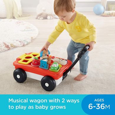 Навчальний візок Fisher-Price Laugh & Learn Pull & Play Learning Wagon Іграшки для малюків (GLK15)