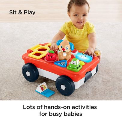 Обучающая тележка Fisher-Price Laugh & Learn Pull & Play Learning Wagon Игрушки для малышей (GLK15)