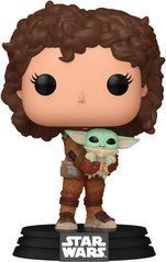Фігурка Funko Pop! Bobble Star Wars The Mandalorian - Peli Motto with Grogu #665 Зоряні війни Пелі Мотто та Малюк Йода (889698765527)