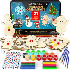 Набір для рукодділля Arteza Kids Wooden Christmas Ornaments Дерев’яні різдвяні прикраси