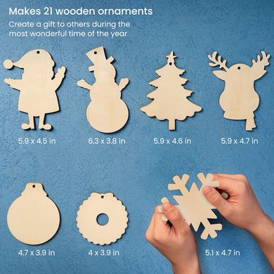 Набір для рукодділля Arteza Kids Wooden Christmas Ornaments Дерев’яні різдвяні прикраси