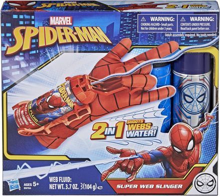 Перчатка Человек-паук Marvel Spider-Man Super Web Slinger, 2-в-1 Стреляет Паутиной и водой (B9764)