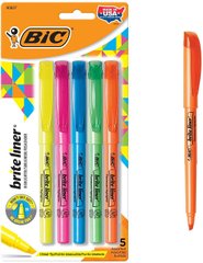 Набор текстовых маркеров BIC Brite Liner Highlighter 5 шт. Цветной (BLP51W-Ast)