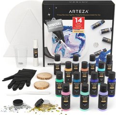Набор жидких акриловых красок Arteza Acrylic Winter Edition Профессиональная серия 14 / 60 мл (‎ARTZ-9226)