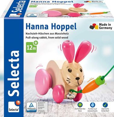 Дерев'яна каталка  Selecta Rabbit Hanna Hoppel, 13 см Кролик (62023)