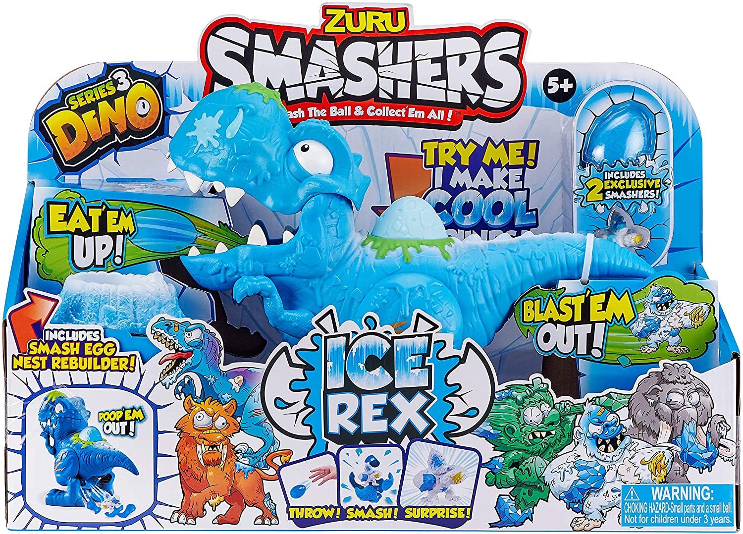 Игровой набор ZURU Smashers Dino Ice Age Ice Rex Series 3 Динозавр Ледяной  Рекс (7467) - Интернет-магазин 