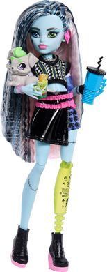 Лялька Monster High Frankie Stein з песиком Watzie, у кроп-светрі та чорній спідниці (JHK31)