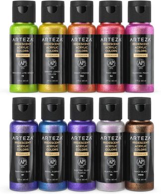 Акриловые перламутровые краски Arteza Metallic Acrylic Paint Профессиональная серия 60 мл (‎ARTZ-9713)