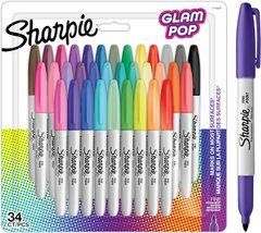 Маркеры перманентные Sharpie Permanent Markers, Fine Point 34 шт. (&lrm;&lrm;&lrm;2198891)