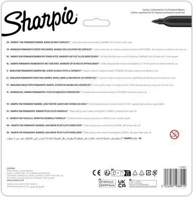 Маркеры перманентные Sharpie Permanent Markers, Fine Point 34 шт. (&lrm;&lrm;&lrm;2198891)