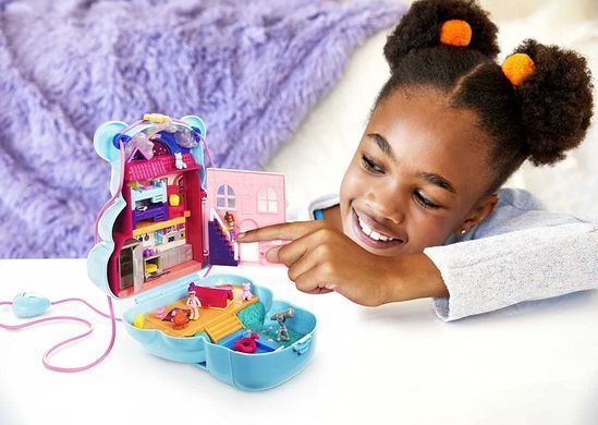 Ігровий набір Поллі Покет Polly Pocket Teddy Bear Purse Кишеньковий Світ Вечірні посиденьки з ведмедиком (HGC39)