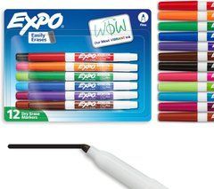 Набор 12 разноцветных маркеров  для досок сухого стирания EXPO Dry Erase Markers