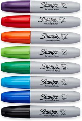 Маркери перманентні Sharpie Permanent Markers, Chisel Tip 8 шт. (&lrm;&lrm;38250)
