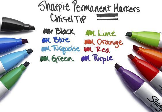 Маркери перманентні Sharpie Permanent Markers, Chisel Tip 8 шт. (&lrm;&lrm;38250)