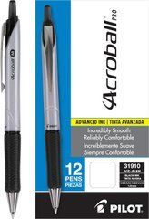 Набор гелевых ручек 12 шт. PILOT Acroball Pro Advanced Ink, Bold Черные автоматические 1 мм (31910)