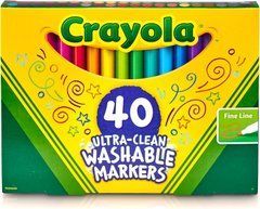 Набор фломастеров Crayola Ultra Clean Washable Markers Fine Line 40 штук (587861)