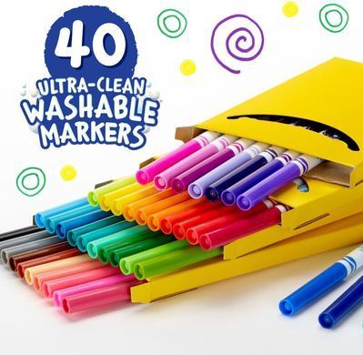 Набор фломастеров Crayola Ultra Clean Washable Markers Fine Line 40 штук (587861)