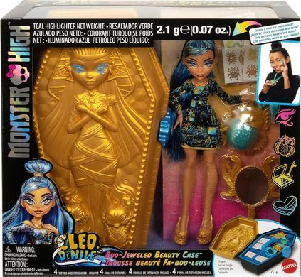 Кукла Монстер Хай Клео Де Ніл Monster High Cleo De Nile Boo-Jeweled Beauty Case Золотой бьюти кейс (HNF72)