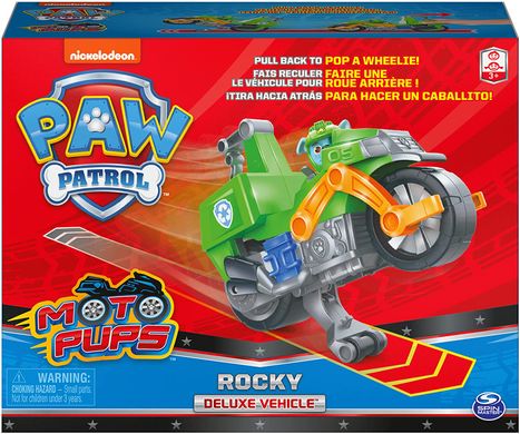 Ігровий набір Spin Master Paw Patrol Moto Pups Rocky Deluxe Vehicle Щенячий патруль мотоцикл (6060227)