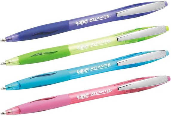 Набір кулькових ручок 4 шт автоматичних BIC Atlantis ,1mm ( VCGAP41-ASST)