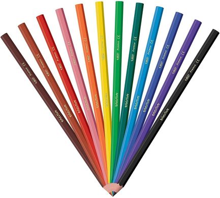 Кольорові олівці BIC Kids Crayons for Long-Lasting Coloring Pencils 12 шт. (BKCР12)