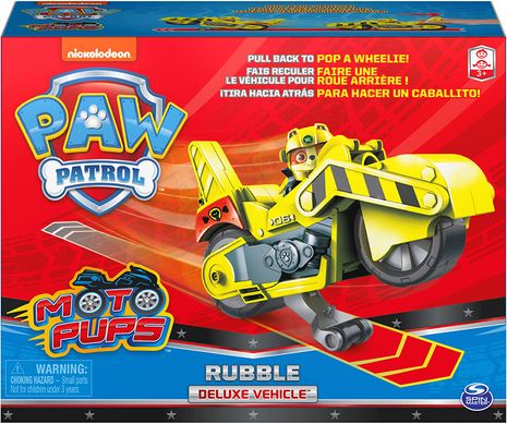 Ігровий набір Spin Master Paw Patrol Moto Pups Rubble Deluxe Vehicle Кріпиш Щенячий патруль мотоцикл (6060226)