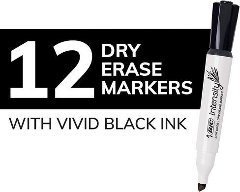 Набор маркеров для досок сухого стирания BIC Intensity Low Odor Dry Markers Черный 12 шт (BICGDEM11BK)