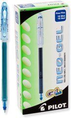 Набор гелевых ручек 12 шт PILOT Neo-Gel Roller Gel Pen, Fine Синие 0.7 мм (14002)