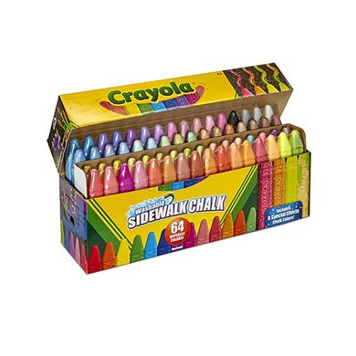 Крейда 64 шт Crayola Washable Sidewalk Chalk для малювання на асвальті, мольберті, дошці (51-2064)