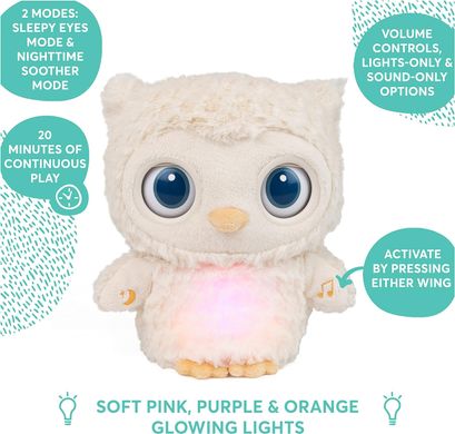 Інтерактивна іграшка Spin Master Baby GUND Baby Sleepy Eyes Owl Bedtime Soother Плюшева Сова (6060243)