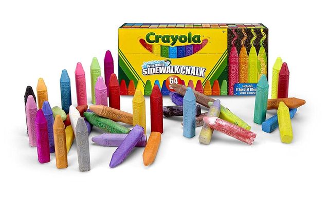 Крейда 64 шт Crayola Washable Sidewalk Chalk для малювання на асвальті, мольберті, дошці (51-2064)