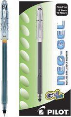 Набор гелевых ручек 12 шт PILOT Neo-Gel Roller Gel Pen, Fine Черный 0.7 мм (14001)