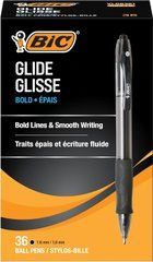 Набор шариковых ручек 36 шт. автоматических BIC Atlantis Velocity Bold, 1,6 мм Черная (VLGB361-BLK)