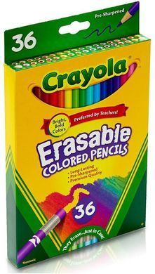 Набір олівців з ластиком Crayola Erasable Colored Pencils 33 штук (68-1036)