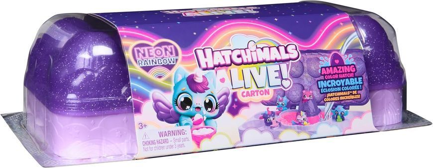 Игровой набор Spin Master Hatchimals CollEGGtibles Neon Rainbow &ndash; 5 неоновых сюрприз-яиц с аксессуарами и крылышками (6811470609)