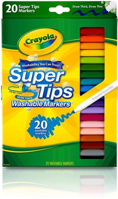 Набір фломастерів Crayola Super Tips Markers, Washable Markers Маркерів 20 штук (588106)