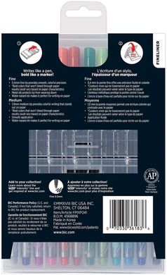 Ручки лайнеры и маркеры BIC Intensity Fine / Medium Fineliner Marker Pen 24 шт (FPIXP241-AST)