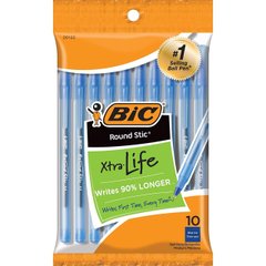 Набор шариковых ручек 10 шт BIC Round Stic Xtra Life Синие масляные (GSMP101-Blu) (B00004YTPX)