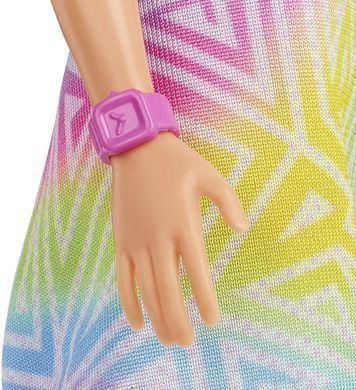 Лялька Barbie Fashionistas Doll #190 Барбі Модниця у літній райдужній сукні (HBV22)