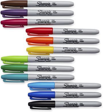 Маркери перманентні Sharpie Permanent Markers, Fine Point 12 шт. (&lrm;30075)