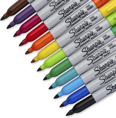 Маркери перманентні Sharpie Permanent Markers, Fine Point 12 шт. (&lrm;30075)