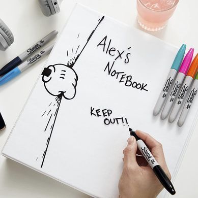 Маркери перманентні Sharpie Permanent Markers, Fine Point 12 шт. (&lrm;30075)