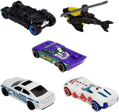 Коллекционный набор машинок из 5 шт. Hot Wheels Batman Бэтмен (GWW94)