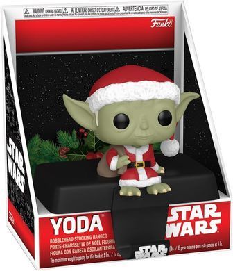 Фігурка Funko Pop! Star Wars Stocking Hanger Yoda in Santa Outfit Вішалка для панчіх Йода в костюмі Санти (79926)