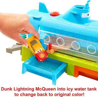 Игровой набор Тачки Mattel Disney and Pixar Cars Toys, Submarine Car Wash Подводная автомойка для смены цвета (HGV70)