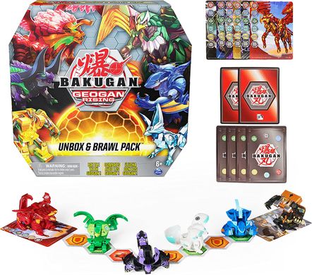 Ігровий набір Бакуганів із 6 шт. Bakugan Geogan RisingUnbox and Brawl 6-Pack Серія Геоган (6063291)