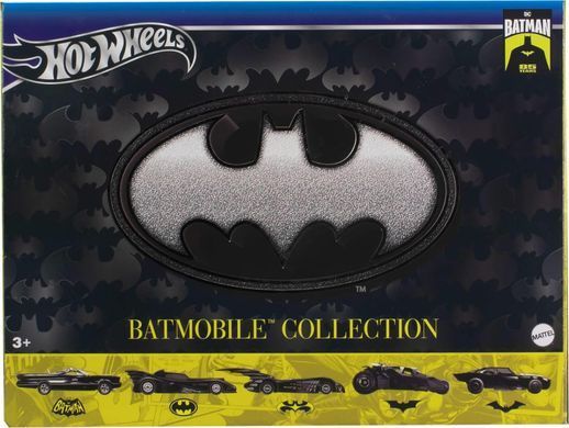 Коллекционный набор машинок Hot Wheels Batman 85th Anniversary Vehicles Batmobile Бэтмобиль (JBG93)