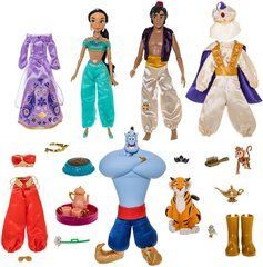 Набор кукол Disney Store Jasmine and Aladdin принцесса Жасмин, Аладдин, Джин, Раджа и Абу (6002059731936000000