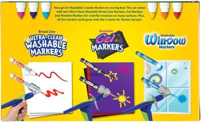 Набір фломастерів Crayola Washable Broad Line Markers 64 штук (071662081805)