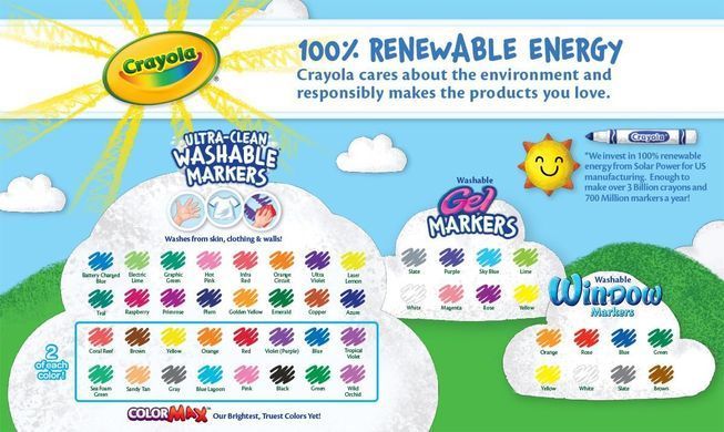 Набір фломастерів Crayola Washable Broad Line Markers 64 штук (071662081805)